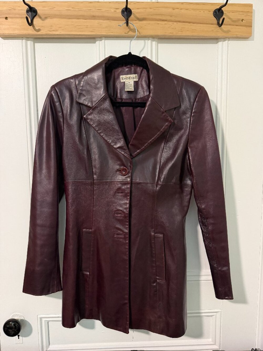 Bebe 100% Leather Trench Coat